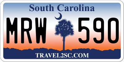 SC license plate MRW590