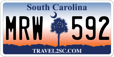 SC license plate MRW592