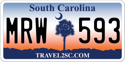 SC license plate MRW593