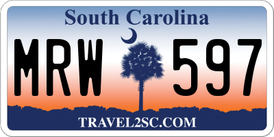 SC license plate MRW597