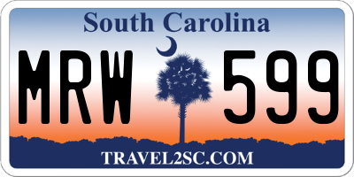 SC license plate MRW599