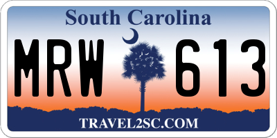 SC license plate MRW613