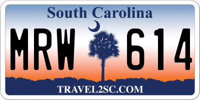 SC license plate MRW614