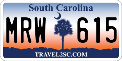SC license plate MRW615
