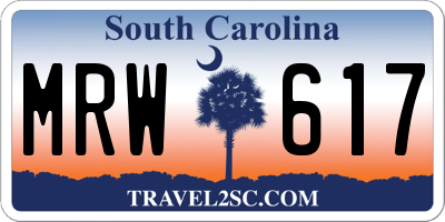 SC license plate MRW617