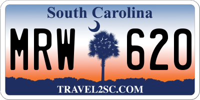 SC license plate MRW620