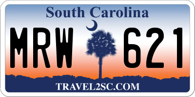 SC license plate MRW621