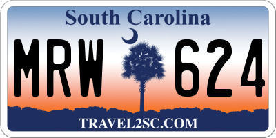 SC license plate MRW624
