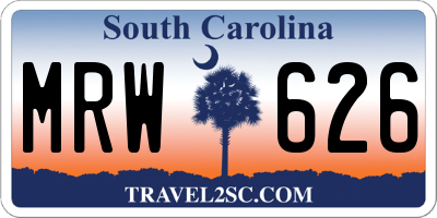 SC license plate MRW626