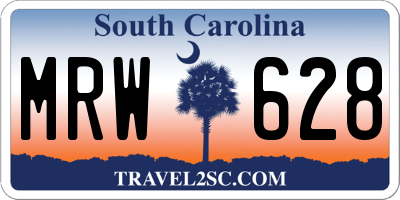 SC license plate MRW628