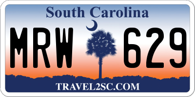 SC license plate MRW629