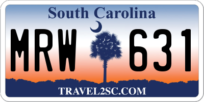 SC license plate MRW631