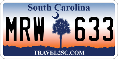 SC license plate MRW633