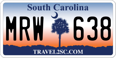SC license plate MRW638