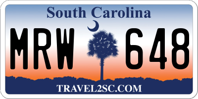 SC license plate MRW648