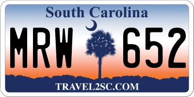 SC license plate MRW652