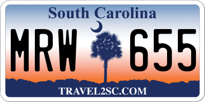 SC license plate MRW655