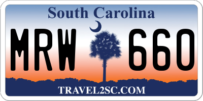 SC license plate MRW660