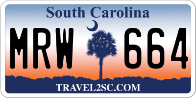 SC license plate MRW664