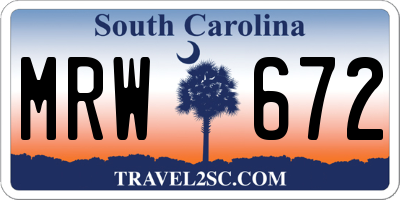 SC license plate MRW672