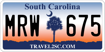 SC license plate MRW675