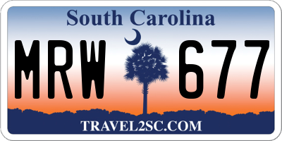 SC license plate MRW677