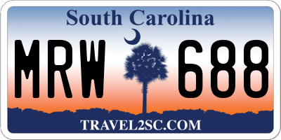 SC license plate MRW688