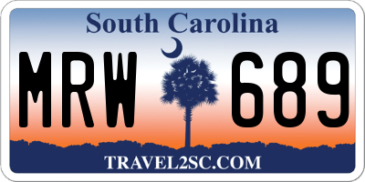 SC license plate MRW689