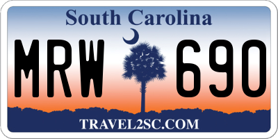 SC license plate MRW690