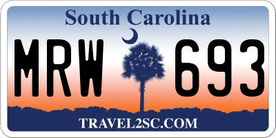 SC license plate MRW693
