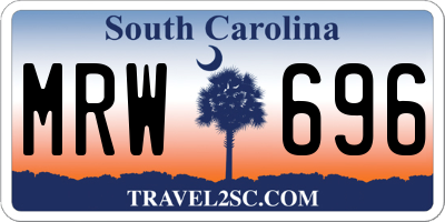 SC license plate MRW696