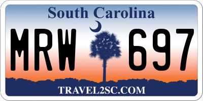 SC license plate MRW697