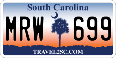 SC license plate MRW699