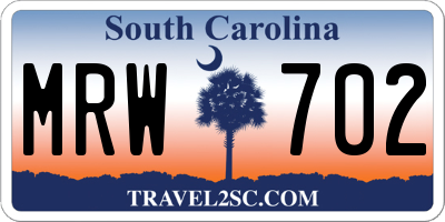 SC license plate MRW702