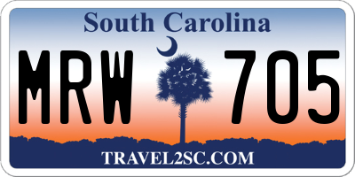 SC license plate MRW705