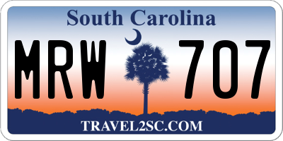 SC license plate MRW707