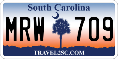 SC license plate MRW709