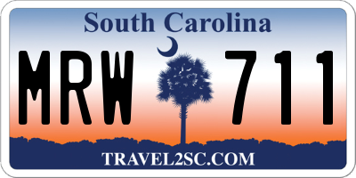 SC license plate MRW711