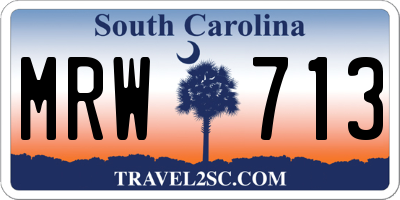 SC license plate MRW713