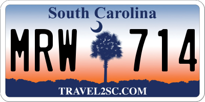 SC license plate MRW714