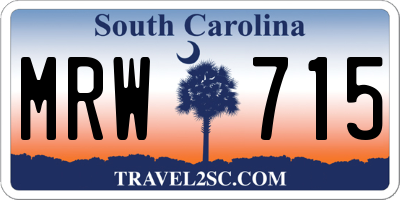 SC license plate MRW715