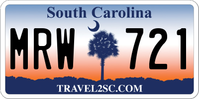 SC license plate MRW721