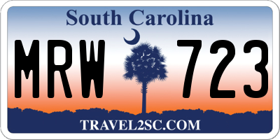 SC license plate MRW723