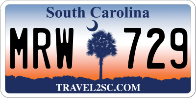 SC license plate MRW729