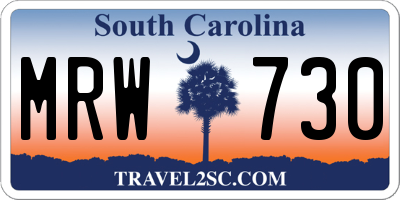 SC license plate MRW730