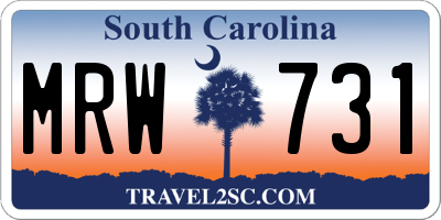 SC license plate MRW731