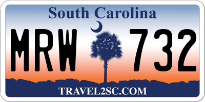 SC license plate MRW732