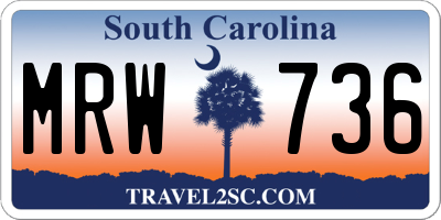 SC license plate MRW736