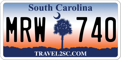 SC license plate MRW740