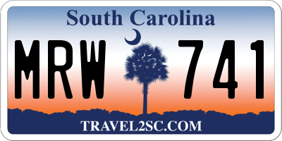 SC license plate MRW741